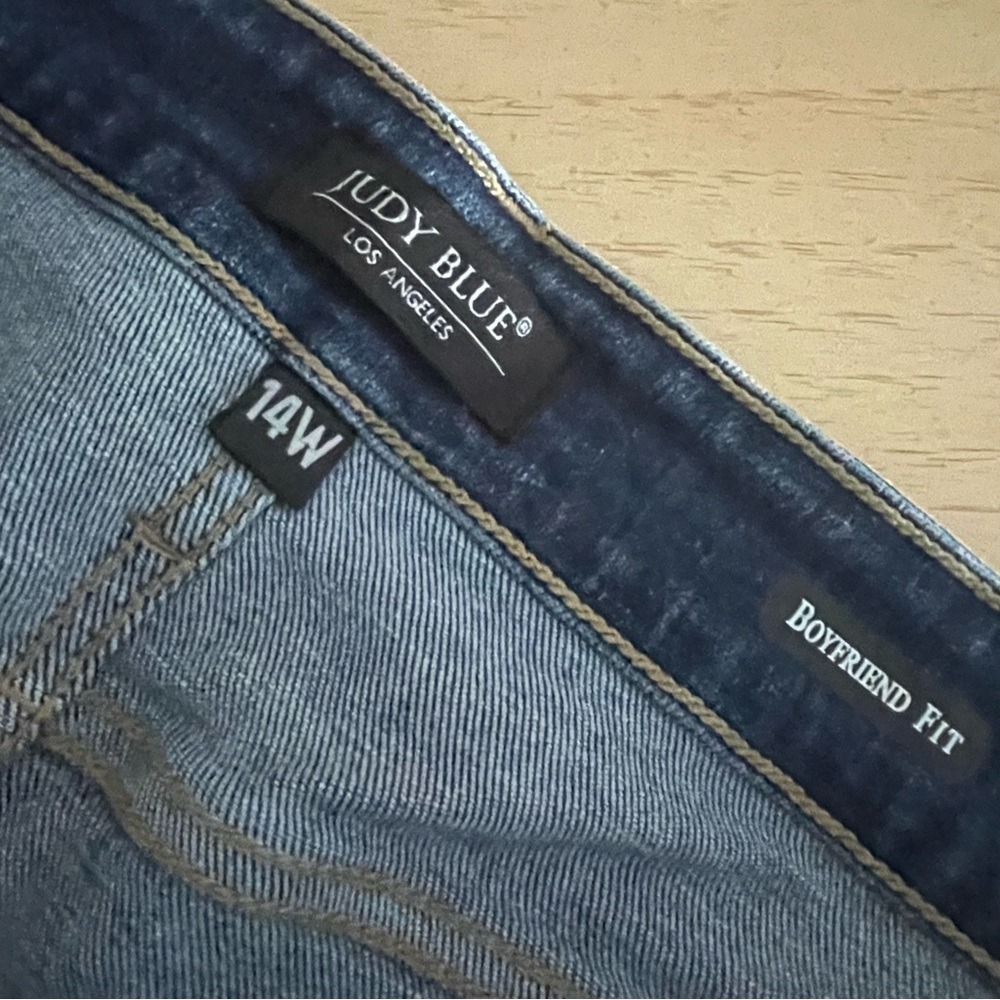 Judy Blue Boyfriend Jeans 14W Plus Stretch Denim High Rise - Picture 8 of 14